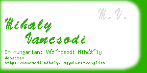 mihaly vancsodi business card